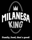 MILANESA KING FAMILY, FOOD, THAT'S GOOD!