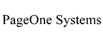 PAGEONE SYSTEMS