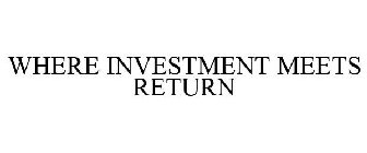 WHERE INVESTMENT MEETS RETURN