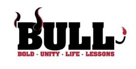 BULL BOLD · UNITY · LIFE · LESSONS