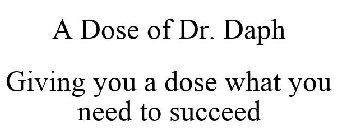 A DOSE OF DR. DAPH. GIVING YOU A DOSE OF WHAT YOU NEED TO SUCCEED.