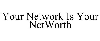 YOUR NETWORK IS YOUR NETWORTH