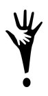 A HAND-IN-HAND IMAGE SHAPED AS EXCLAMATION POINT