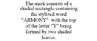 THE MARK CONSISTS OF A SHADED RECTANGLE CONTAINING THE STYLIZED WORD 