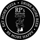 EAT MORE PIZZA DRINK MORE BEER BE MORE HAPPY RP'S SLICE HOUSE