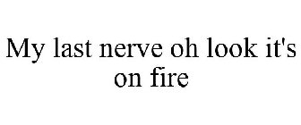 MY LAST NERVE OH LOOK IT'S ON FIRE