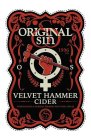 OS ORIGINAL SIN 1996 EST. VELVET HAMMER CIDER POMEGRANATE & FRESHLY PRESSED NEW YORK APPLES ORIGINAL SIN HARD CIDER