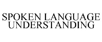 SPOKEN LANGUAGE UNDERSTANDING