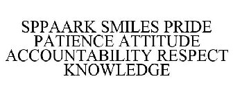 SPPAARK SMILES PRIDE PATIENCE ATTITUDE ACCOUNTABILITY RESPECT KNOWLEDGE
