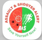 ASSAULT & SHOOTER ALERT A&S SAVE YOURSELF NOW!