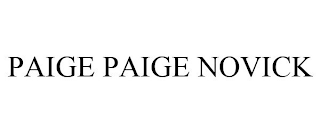 PAIGE PAIGE NOVICK