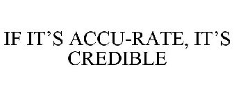 IF IT'S AN ACCU-RATE, IT'S CREDIBLE