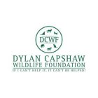 DCWF DYLAN CAPSHAW WILDLIFE FOUNDATION IF I CAN'T HELP IT, IT CAN'T BE HELPED!