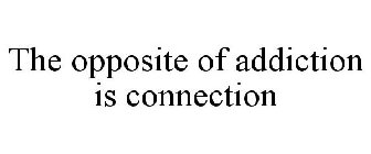 THE OPPOSITE OF ADDICTION IS CONNECTION