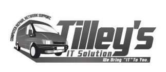 COMPUTER REPAIR.NETWORK SUPPORT. TILLEY'S IT SOLUTION WE BRING 