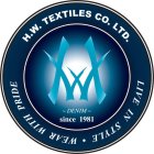 H.W. TEXTILES CO. LTD. LIVE IN STYLE · WEAR WITH PRIDE HW DENIM ~ SINCE 1981