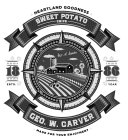 HEARTLAND GOODNESS SWEET POTATO CHIPS GEO. W. CARVER 18 86 ESTD. YEAR GEO. W. CARVER MADE FOR YOUR ENJOYMENT