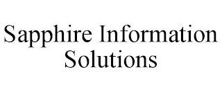 SAPPHIRE INFORMATION SOLUTIONS