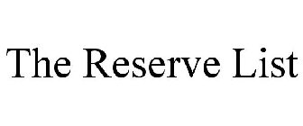 THE RESERVE LIST