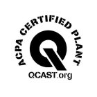 ACPA CERTIFIED PLANT Q QCAST.ORG