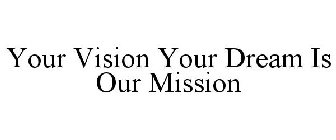 YOUR VISION YOUR DREAM IS OUR MISSION