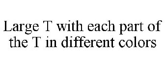 LARGE T WITH EACH PART OF THE T IN DIFFERENT COLORS