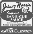 JOHNNY HARRIS ORIGINAL BAR-B-CUE SAUCE ESTABLISHED 1924 SAVANNAH GEORGIA VISIT US AT WWW.JOHNNYHARRISBBQ.COM