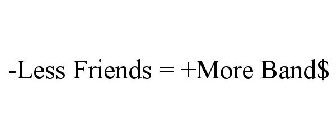-LESS FRIENDS = +MORE BAND$