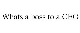 WHATS A BOSS TO A CEO