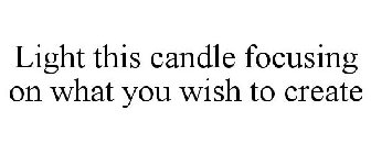 LIGHT THIS CANDLE FOCUSING ON WHAT YOU WISH TO CREATE