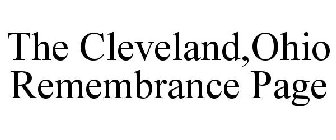 THE CLEVELAND,OHIO REMEMBRANCE PAGE