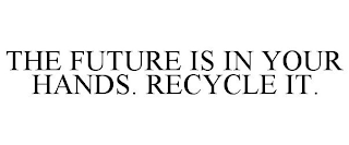 THE FUTURE IS IN YOUR HANDS. RECYCLE IT.