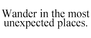 WANDER IN THE MOST UNEXPECTED PLACES.