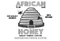 AFRICAN HONEY WILD RAW SUSTAINABLY SOURCED 100% ORGANIC DARKER. THICKER. SWEETER IMPORTED FROM KENYA
