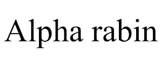 ALPHA RABIN