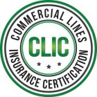 CLIC COMMERCIAL LINES INSURANCE CERTIFICATION