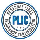 PLIC PERSONAL LINES INSURANCE CERTIFICATION