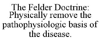 THE FELDER DOCTRINE: PHYSICALLY REMOVE THE PATHOPHYSIOLOGIC BASIS OF THE DISEASE.