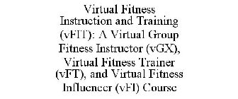 VIRTUAL FITNESS INSTRUCTION AND TRAINING(VFIT): A VIRTUAL GROUP FITNESS INSTRUCTOR (VGX), VIRTUAL FITNESS TRAINER (VFT), AND VIRTUAL FITNESS INFLUENCER (VFI) COURSE