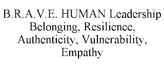 B.R.A.V.E. HUMAN LEADERSHIP BELONGING, RESILIENCE, AUTHENTICITY, VULNERABILITY, EMPATHY