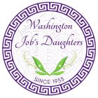 WASHINGTON JOB'S DAUGHTERS SINCE 1933 LILY OF THE VALLEY CROWN FRIENDSHIP CONFIDENCE HERITAGE PURPLE RESPECT SCHOLARSHIP SISTERS LEADERS FRIENDS SERVICE TEAMWORK JOBIE