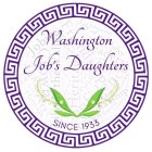 WASHINGTON JOB'S DAUGHTERS SINCE 1933 LILY OF THE VALLEY CROWN FRIENDSHIP CONFIDENCE HERITAGE PURPLE RESPECT SCHOLARSHIP SISTERS LEADERS FRIENDS SERVICE TEAMWORK JOBIE