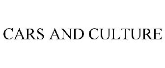 CARS AND CULTURE