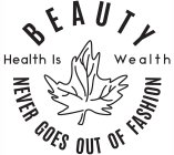 HEALTH IS WEALTH BEAUTY NEVER GOES OUT OF FASHION