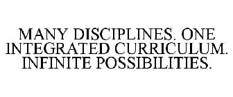 MANY DISCIPLINES. ONE INTEGRATED CURRICULUM. INFINITE POSSIBILITIES.