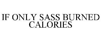 IF ONLY SASS BURNED CALORIES
