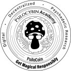 DIGITAL DECENTRALIZED PSYCHEDELIC RESEARCH PSILOCYBIN ACADEMY PSILOCOIN GET MAGICAL RESPONSIBLY