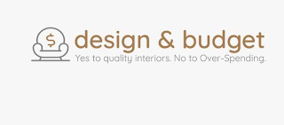 $ DESIGN & BUDGET YES TO QUALITY INTERIORS. NO TO OVER-SPENDING.