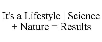 IT'S A LIFESTYLE | SCIENCE + NATURE = RESULTS