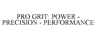 PRO GRIT: POWER - PRECISION - PERFORMANCE